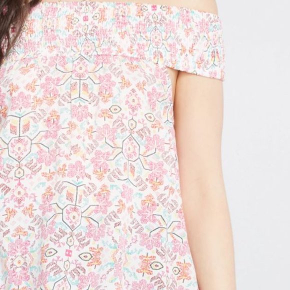 Lovely as Can Be Off-Shoulder Pink Floral Boho Top - Picture 4 of 8